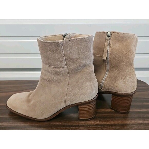 Patina By Portland Leather Goods Vero Suede Ankle Boots in Taupe Womens Size 8 - Picture 1 of 5